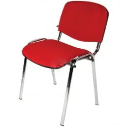 Стул ZP_UP_EChair Rio ИЗО хром ткань красная 550729