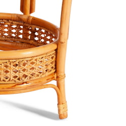 Комплект ПЕЛАНГИ 02/15 ( стол со стеклом + 4 кресла ) [с подушками] ротанг, кресло 65х65х77см, стол диаметр 64х61см, Хоней (мед) / PELANGI Honey