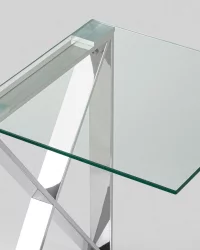 Журнальный стол КРОСС 40x40 Серебро