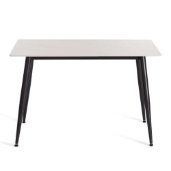 Стол обеденный Austen/Остин столешница керамика (матовая) /опоры металл, белый/черный, 120х80х75см