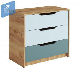 Комод RICH КМ-001 Миндаль/Глиняный серый/дуб крафт золотой