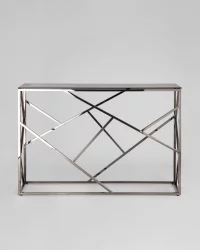Консоль АРТ ДЕКО 115x30 Темный хром стекло smoke
