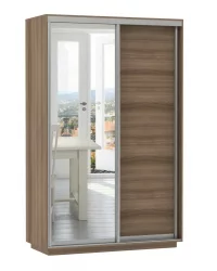 Шкаф-купе двухдверный Экспресс Дуо Медиум 1400х2400х Ясень шимо тёмный / 1400х2400h