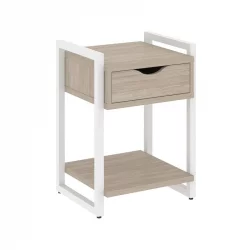 Тумба на регулируемых опорах с ящиком и полкой LOFT VR.L-T1.O Металл белый Дуб Аттик