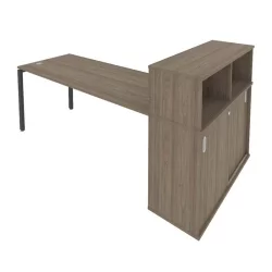 Рабочая станция с опорным шкафом-купе Метал Сйстем Б.РС-СШК-3.5 Вяз/Антрацит / Metal System