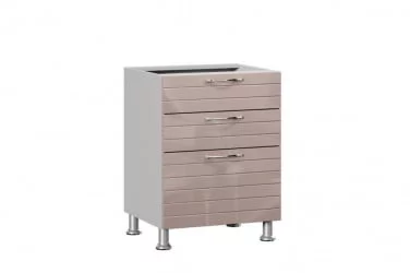 Тумба кухонная 600 с 3 ящиками (4) Анастасия ЛД 030.103.000 М Капучино