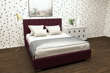 Кровать 120 на 200 Терра без основания Материал фасада: Металл/Велюр; Спальное место: 1200х2000 мм; Цвет: Красный