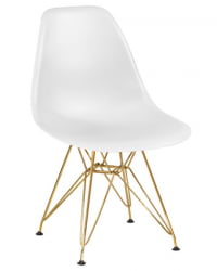 Стул обеденный ДОБРИН ДСР (ножки золотые, цвет белый (В-02)) 4 шт / DOBRIN DSR (W-02))