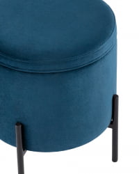 Пуф Грейс с ящиком велюр Синий