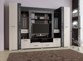 Стенка Карисма 8 Дуб молочный/Венге