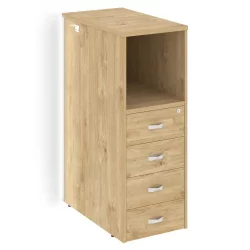 Тумба с подсветкой 4 ящика проходная, средняя ONIX O.R-TV-4.S Тиквуд светлый