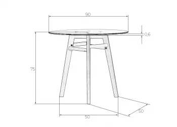 Стол обеденный DOBRIN ALBERT 90 GLASS