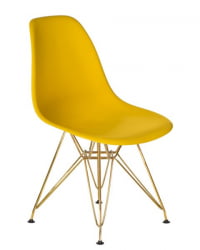 Стул обеденный ДОБРИН ДСР (ножки золотые, цвет жёлтый (Й-01)) 4 шт / DOBRIN DSR (Y-01))