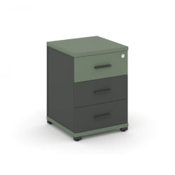 Тумба опорная/приставная с 3-мя ящиками CОНCЕПТ CН.ТУО-001 Б/В Кобо Антрацит / CONCEPT CN.TUO-001 B/W