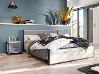 Комплект мебели для спальни Техно №3 Дуб Крафт белый Серый шифер