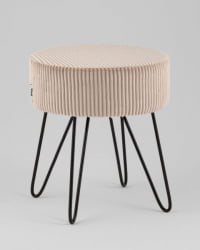 Пуф Спейси велюр рельефный бежевый