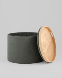 Пуф с ящиком Хюгге Л букле темно-серый / L