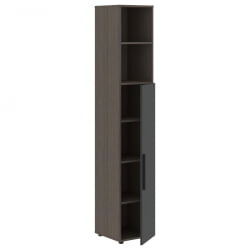 Шкаф-колонка с глухой средней дверью (правый) VELION VHCS 40.6 R Яшма черный Дуб Сильвер