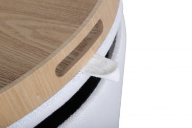 Пуф-столик с ящиком Хюгге L рогожка Белый