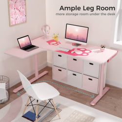 Компьютерный стол EUREKA ERK-L60L-PK-V2 (левый), розовый