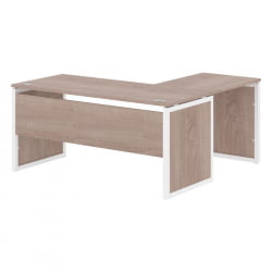 Стол письменный угловой левый КСТЕН-КП КСКПCТ 1615 Л Дуб Сонома Белый / XTEN-QP XQPCT L