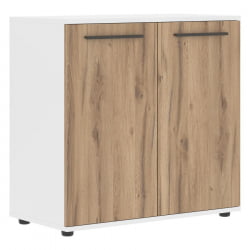 Шкаф с глухими малыми дверьми ЕДИС ЕЛCС 85.1 Дуб Денвер светлый Мокко Белый / EDIS ELCS