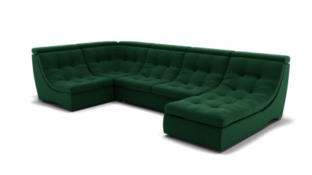 Диван Монако-4 (ЗР) Цвет фасада: Зеленый; Тип: Универсальный; Материал фасада: Металл/Велюр