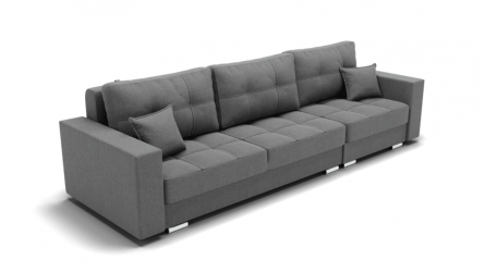 Диван Талисман-2 угол левый/правый (ЗР) Цвет фасада: Светло серый; Тип: Левый/правый; Материал фасада: Металл/Велюр