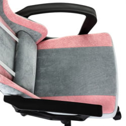 Кресло компьютерное BRABIX Forcer GM-127, 2 подушки, ткань, розовое/серое