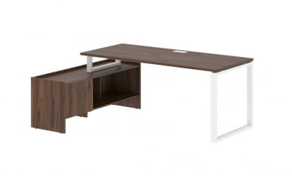 Стол с тумбой ЕДИС ЕКCТ 19814 Дуб Денвер темный Белый / EDIS EQCT