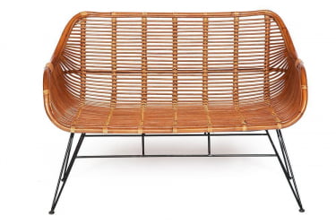 Софа Secret De Maison Pitaya (mod. 02 5089 SP KD/1-1) натуральный ротанг/металл, 80х117х64см, светлый мед/черный