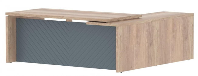 Стол руководителя левый Torr LUX TLCT 2020 L Дуб Каньон Серо-голубой