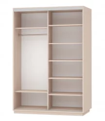 Шкаф-купе двухдверный Экспресс Дуо Медиум 1600х2400х Дуб молочный / 1600х2400h