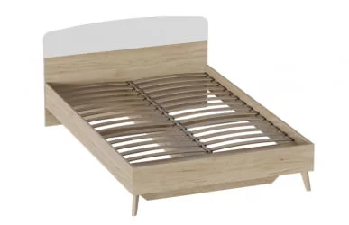 Кровать Калгари 160 см Дуб натуральный светлый-белый матовый Кровать Калгари 160 см Дуб натуральный светлый-белый матовый