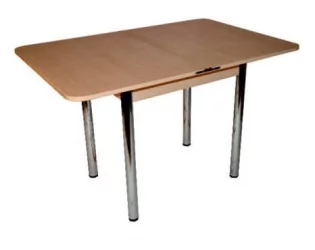 Стол обеденный Ломберный с ящ ХРОМ ЛДСП дуб выбеленный