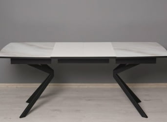 Обеденный стол Орфей 46 (02) Мрамор золотистый-Черный