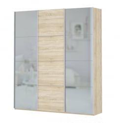 Трехстворчатый шкаф Прайм 1800 Зеркало/ДСП/Зеркало Дуб сонома