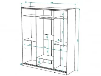 Шкаф-купе 3-х дверный Виктория 2000х584х2300, Ясень шимо светлый 20ДЗЗЗДЗЗЗДЗЗЗ-ЯЯПШ-Яшс 310-3251