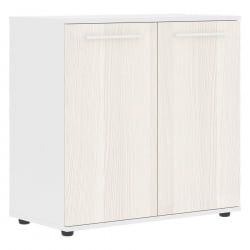 Шкаф с глухими малыми дверьми ЕДИС ЕЛCС 85.1 Ясень Траун Белый Белый / EDIS ELCS