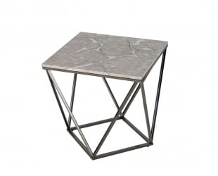 Журнальный столик Авалон 61*61 блаcк Серый мрамор / black