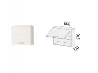 Шкаф над вытяжкой (с системой плавного закрывания) Графит 74.14.1 Сосна Астрид /Ваниль