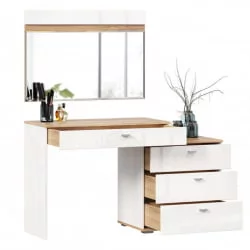 Стол туалетный комбинированный с зеркалом 890 Фиджи 012 Дуб Золотой Белый