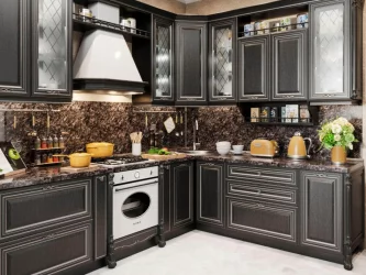 Шкаф кухонный 400 с открытой полкой Италия ЛД 275.526.000 Черный Дуб темный