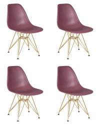 Стул обеденный ДОБРИН ДСР (ножки золотые, цвет пыльная роза (НКС-П-11)) 4 шт / DOBRIN DSR (NX-P-11))