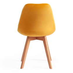Стул TULIP SOFT (mod. 74) вельвет/дерево , 54 х 47 х 83 см , желтый (HLR 41)/натуральный