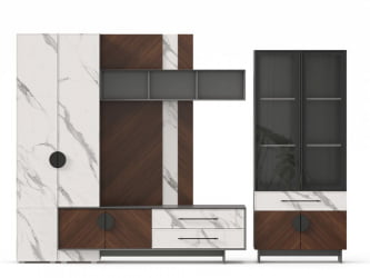 Набор мебели для гостиной Вилена №3 Оникс Серый/Орех/Монте белый