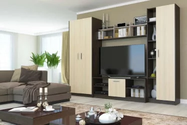 Стенка-горка в гостиную Милан Дуб Кантерберри Дуб Сонома