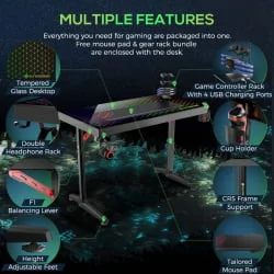 Стеклянный компьютерный стол Eureka GTD-I43 Explorer Edition