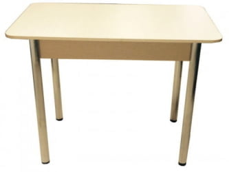 Стол обеденный Прямоугольный с ящ. ХРОМ ЛДСП орех