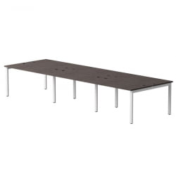 Бенч-система на 6 мест на металлокаркасе, опоры 45 гр Everprof EVO 254S017 (4740) Дуб Пасадена Белый